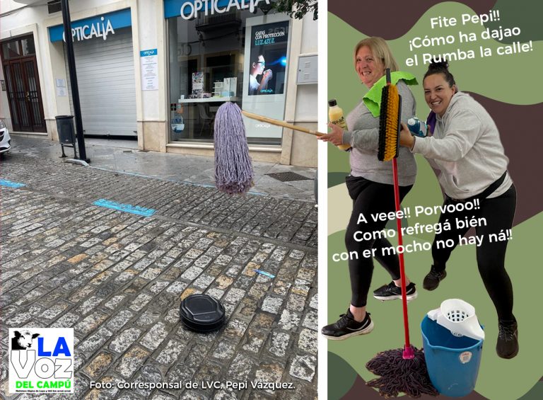 Mari Gema y Pepi, equipo de limpieza en Lepe usando un robot Rumba